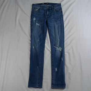 KUT from the Kloth 0 Mid‎ Rise Skinny Light Destroyed Denim Womens Jeans
